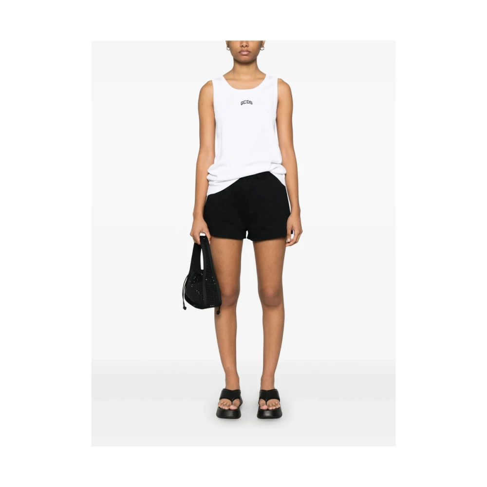 Gcds Witte Crew Neck Mouwloze T-shirt White Heren