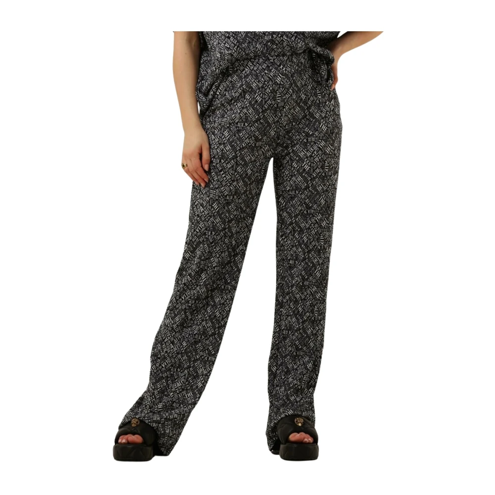 Alix The Label Uitlopende Crinkle Textuurbroek Black Dames
