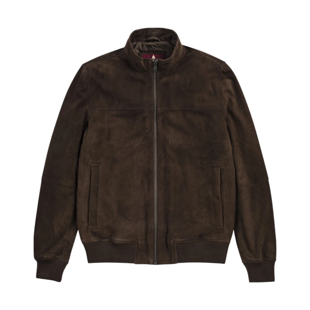 MCS Suede Bomber Jacket Cognac Brown Heren