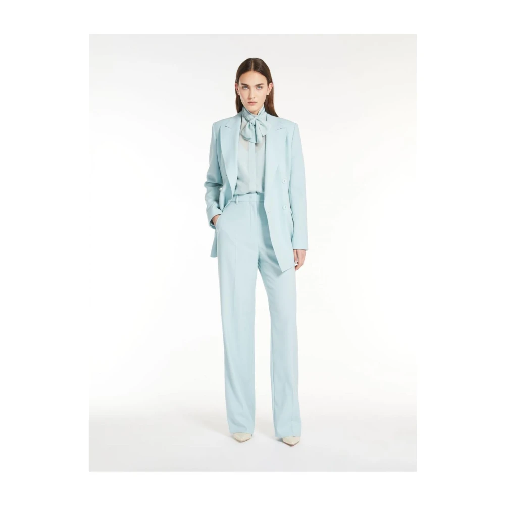Max Mara Elegante Zijden Blouse Blue Dames