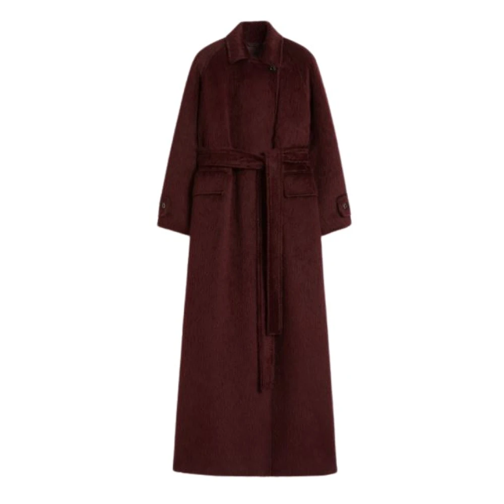 Max Mara Women's Red Albata Long Alpaca And Wool Coat