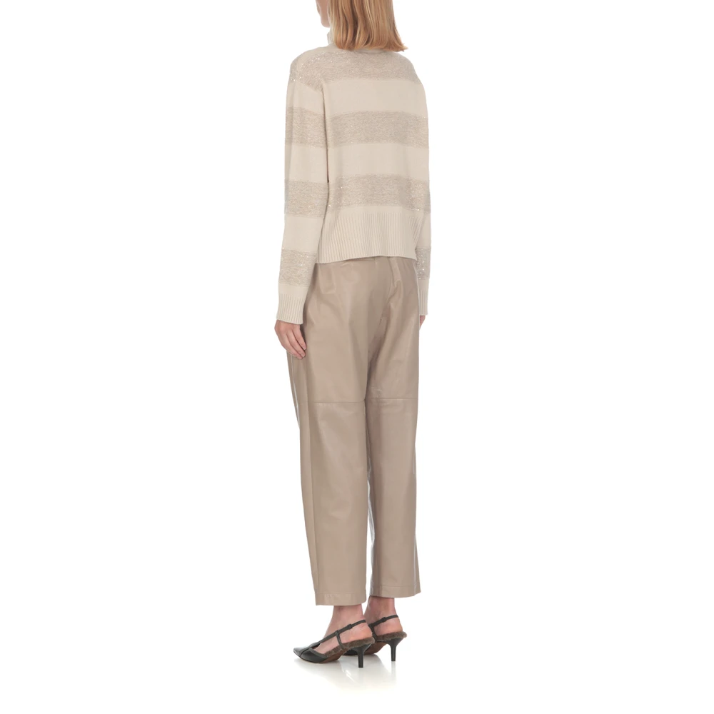 BRUNELLO CUCINELLI Luxe Beige Paillettrui Beige Dames