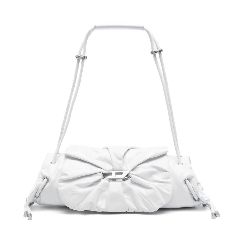 Diesel Witte Schoudertas met Omslag en Ritszak White Dames