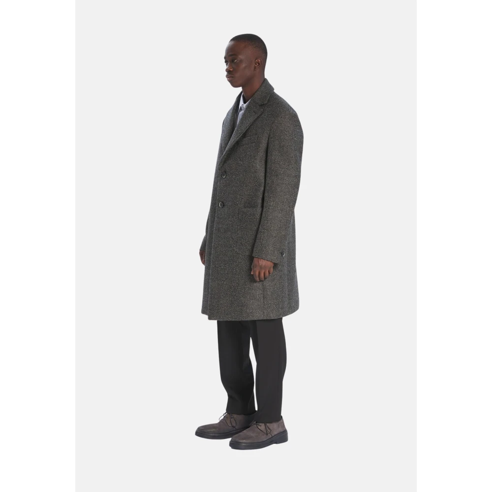 Barena Venezia Micro-Patroon Regular Jas met Opgezette Zakken Black Heren