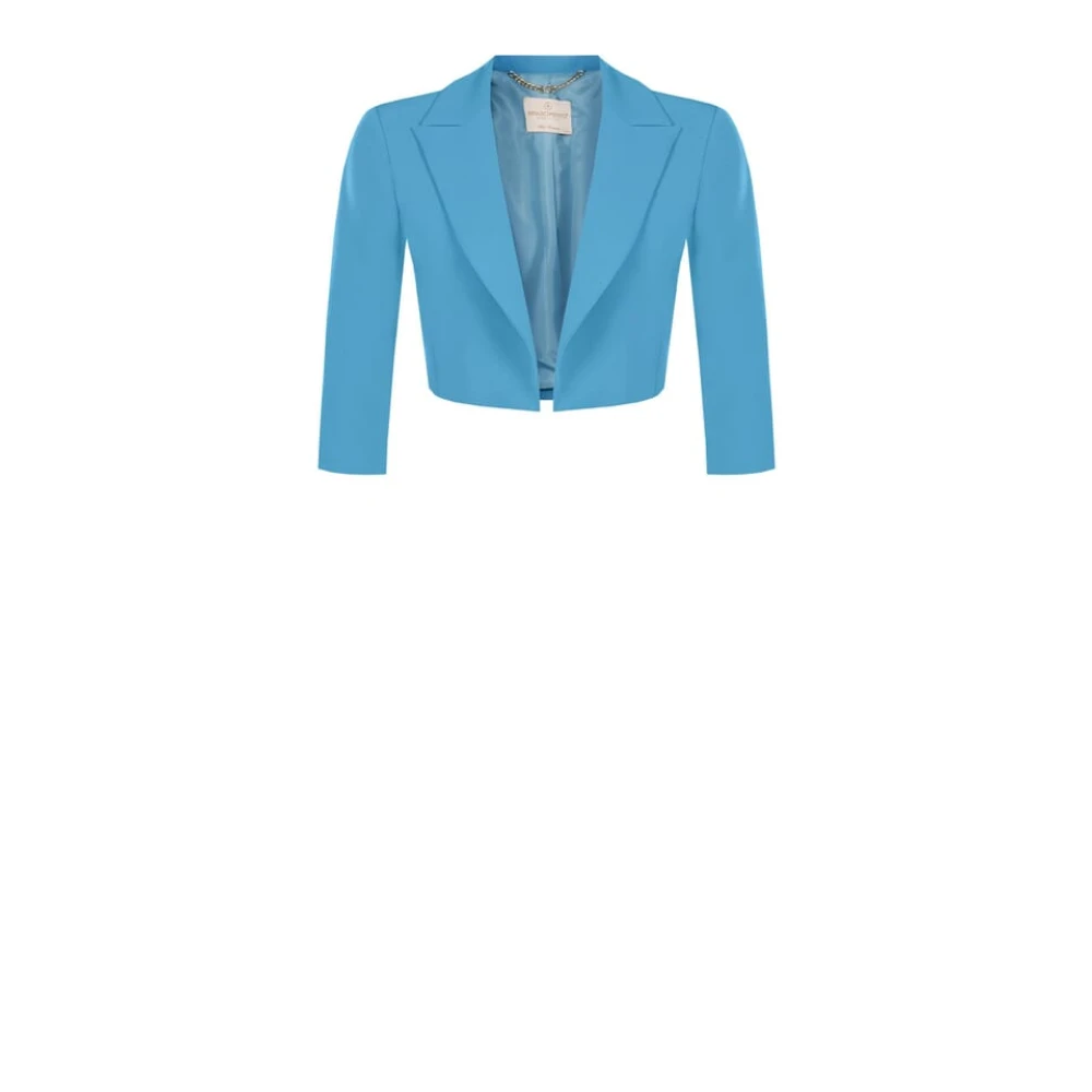 RINASCIMENTO Korte Jas van Technische Stof Herfst Winter 2023 24 Collectie Blue Dames