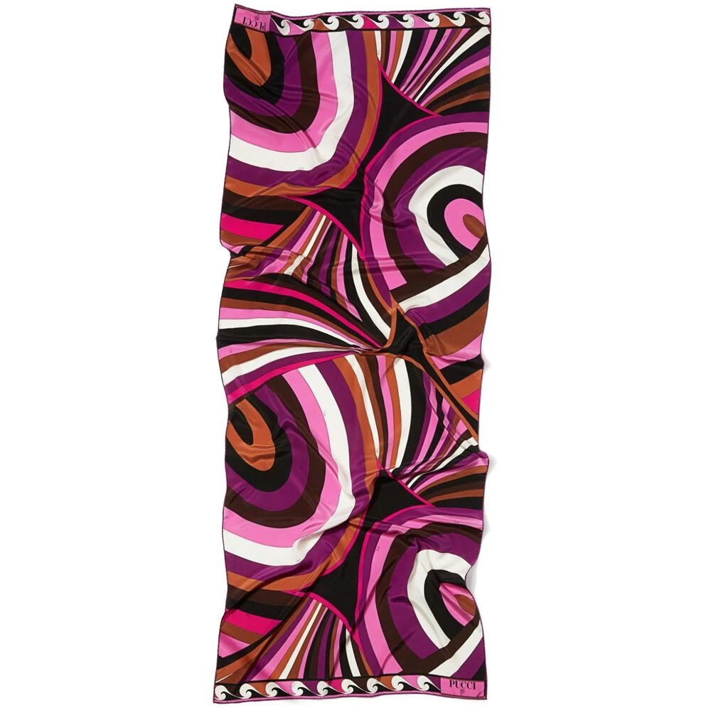 EMILIO PUCCI Zijden Sjaal met Grafische Print Multicolor Dames
