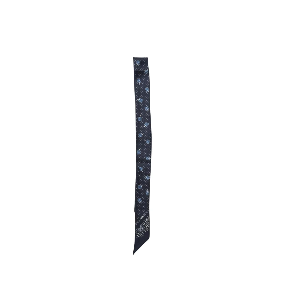 Longchamp Women's Blue Floral Printed Oblong Scarf