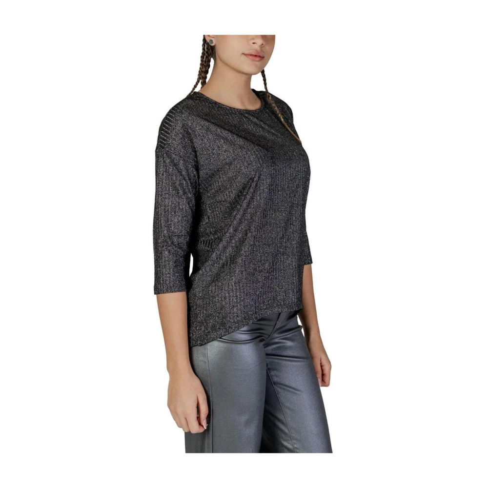 Vero Moda Glitter Bicolor Longsleeve T-shirt Gray Dames
