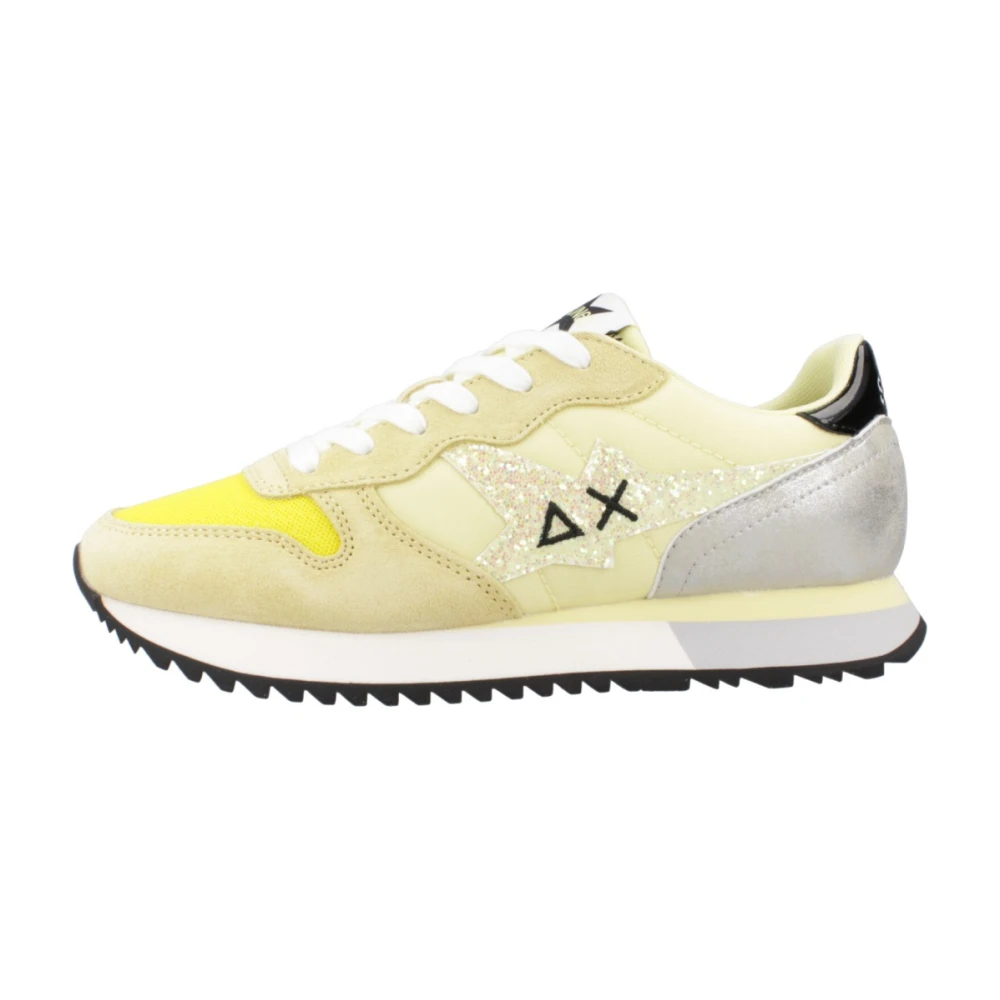 Sun68 Glitter Logo Sneakers Dames Schoenen Geel