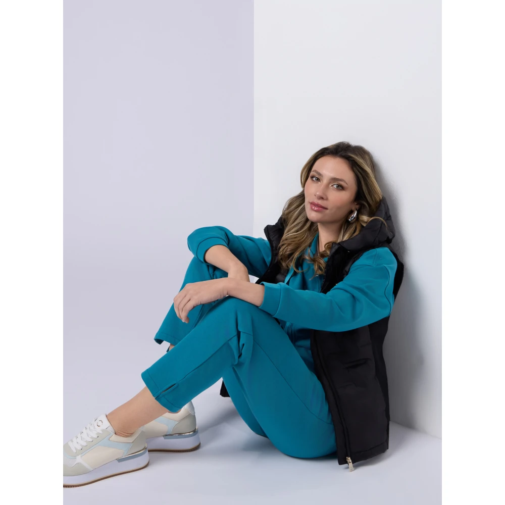 Oltre Joggers in katoenmix Blue Dames