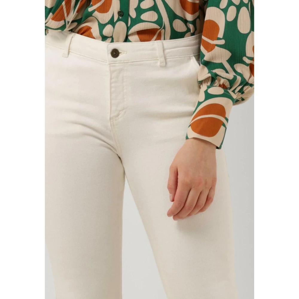 By-Bar Flared Twill Jeans Leila Pant Beige Dames