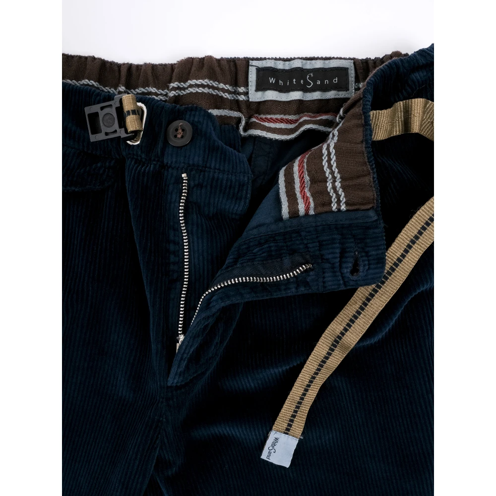 White Sand Moderne Corduroy Broek met Dubbele Plooi Blue Heren