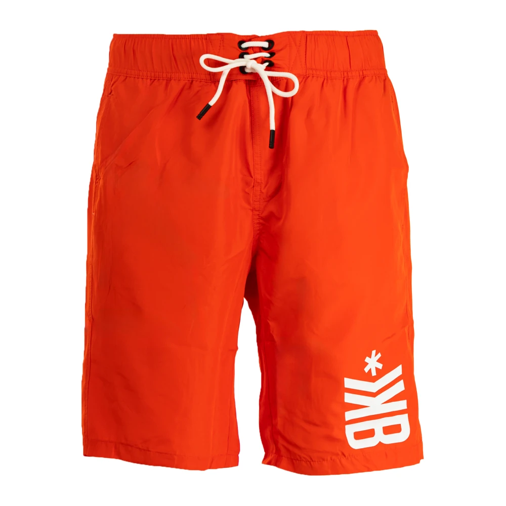 Bikkembergs Lange Boardshorts voor Mannen voor Casual en Sportieve Stijl Orange Heren