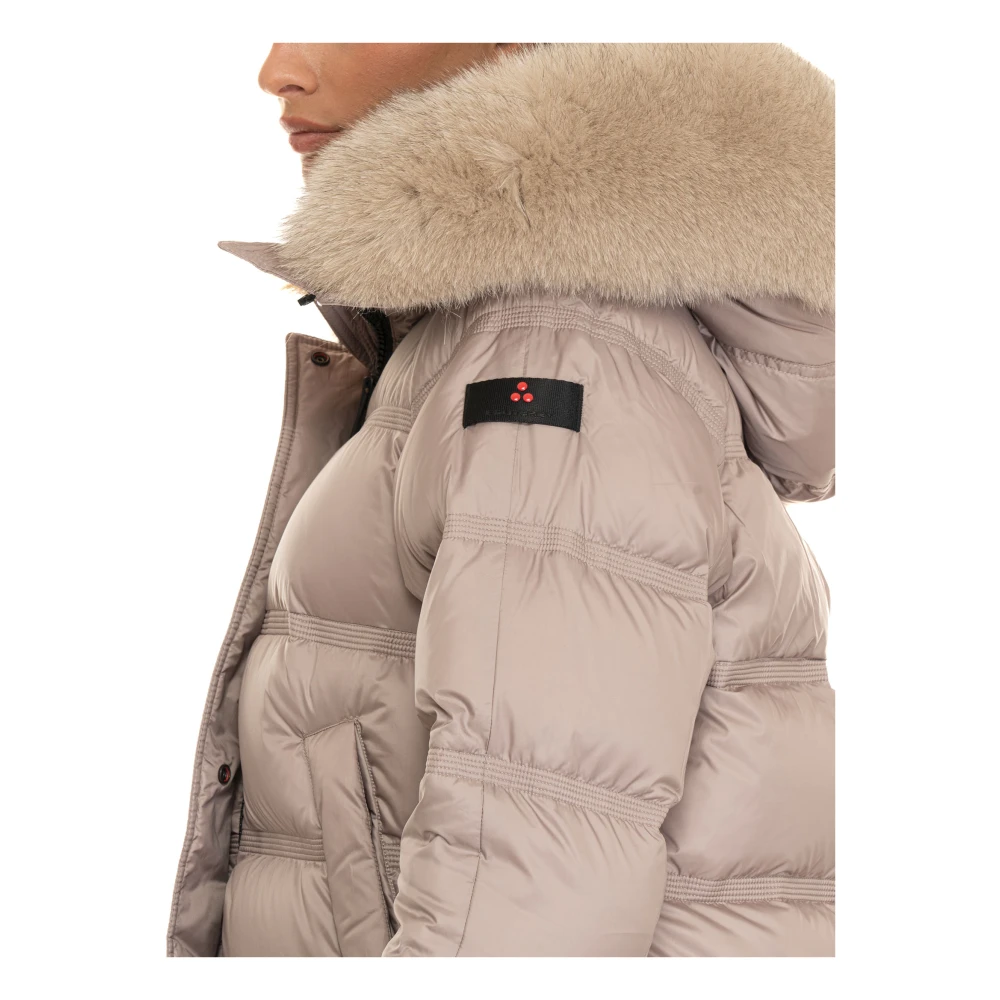 Peuterey Gewatteerd jack met uitlopend ontwerp Beige Dames
