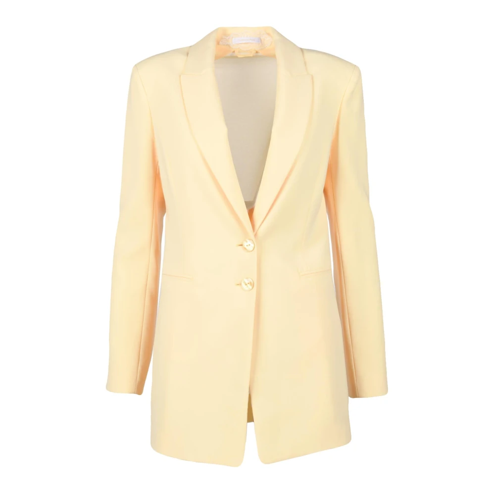PATRIZIA PEPE Elegante Jas met Polyester en Elastaan Yellow Dames