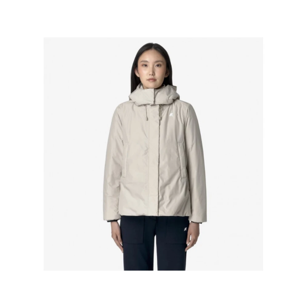 K-way Elegante Urban Jas met Modulaire Openingen Beige Dames