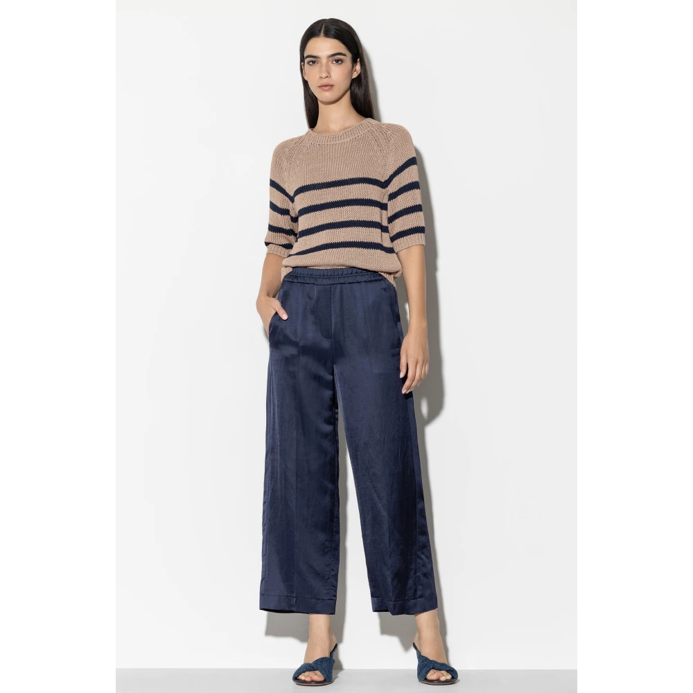 LUISA CERANO Wide Trousers Blue Dames