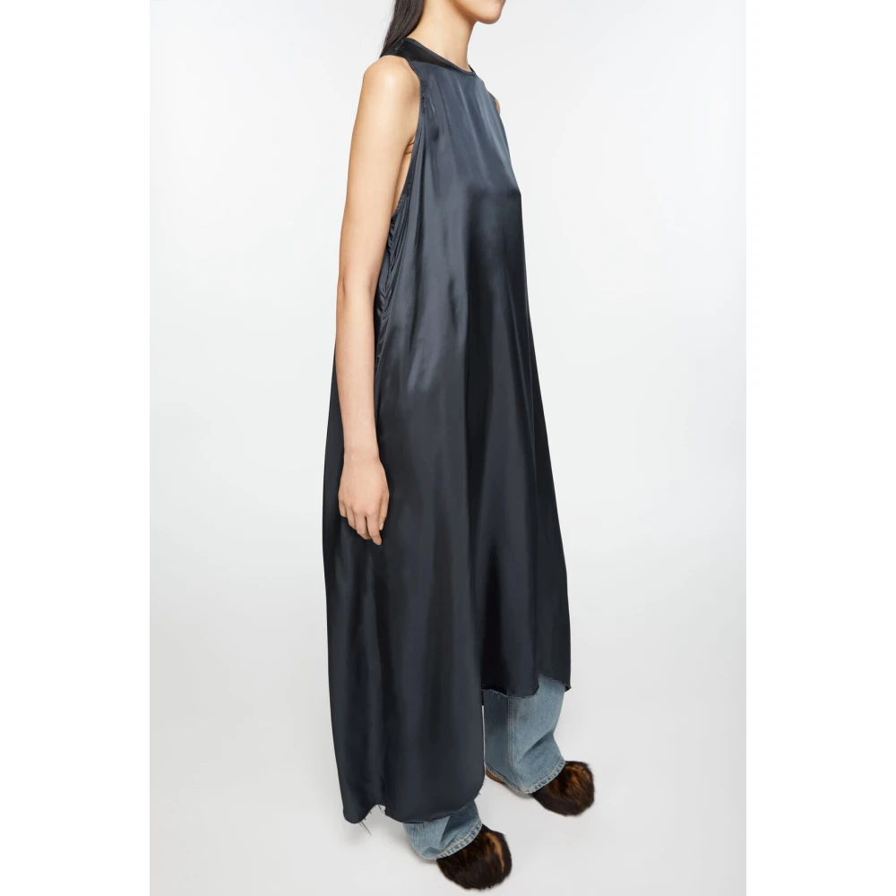 Acne Studios Antracietgrijze Midi Jurk Gray Dames