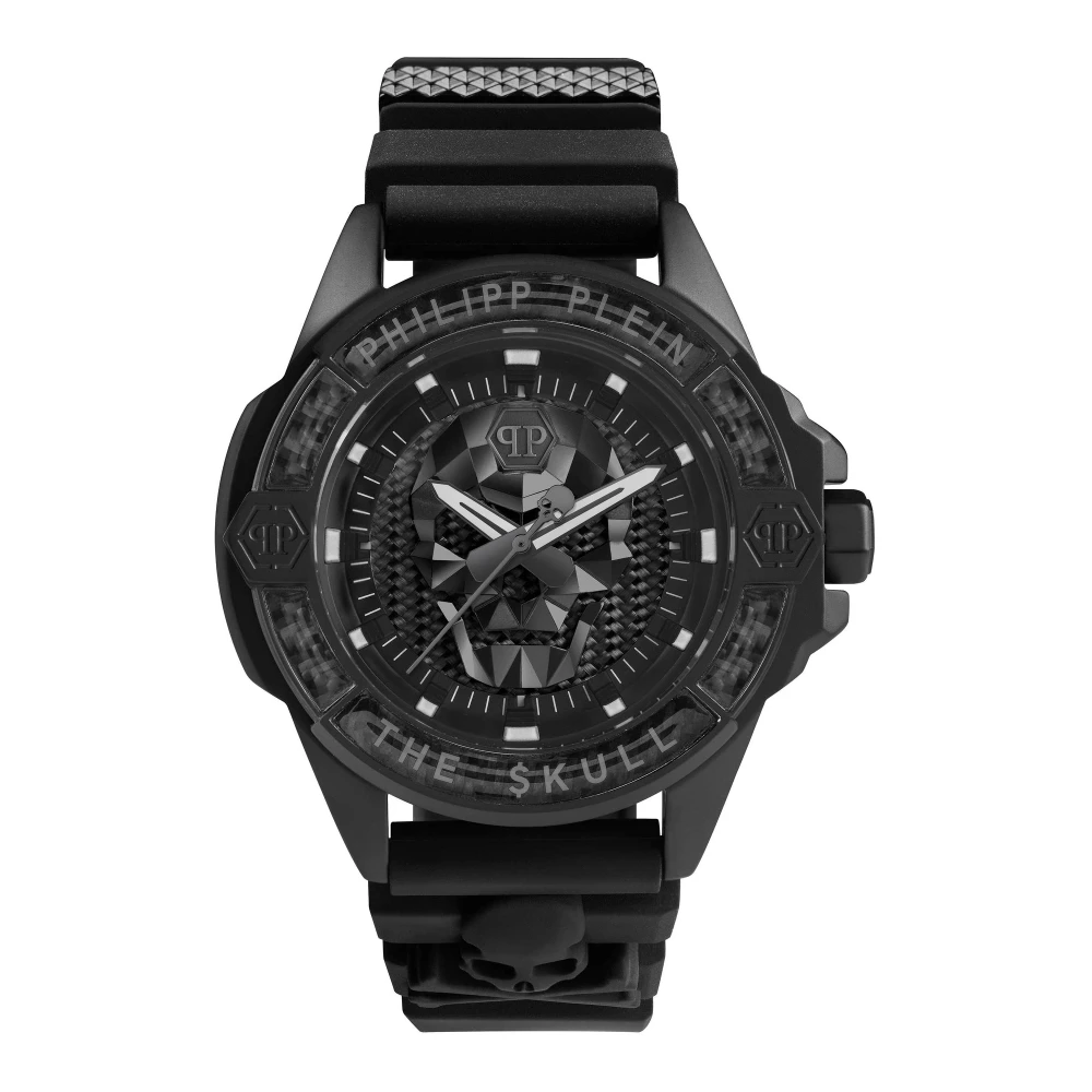 Philipp Plein Men's Black Watches, One Size, Carbon Fiber Skull Watch
