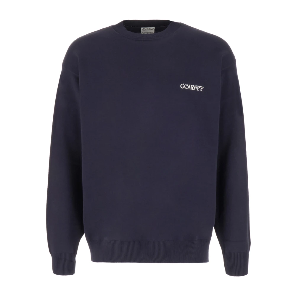 Marcelo Burlon Men's Blue Logo-Embroidered Sweatshirt - Sweatshirts - Xl - Sweatshirts & Hoodies