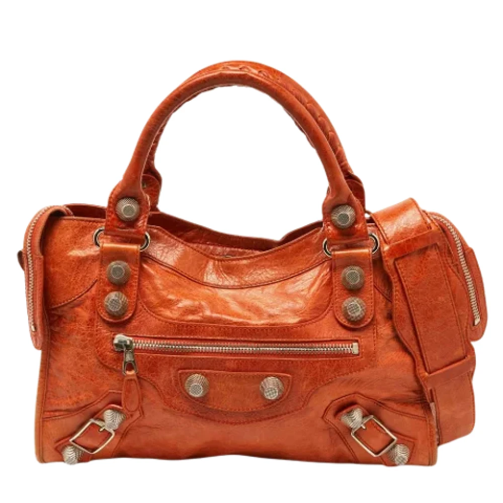 Balenciaga Vintage Pre-owned Leather balenciaga-bags Orange Dames