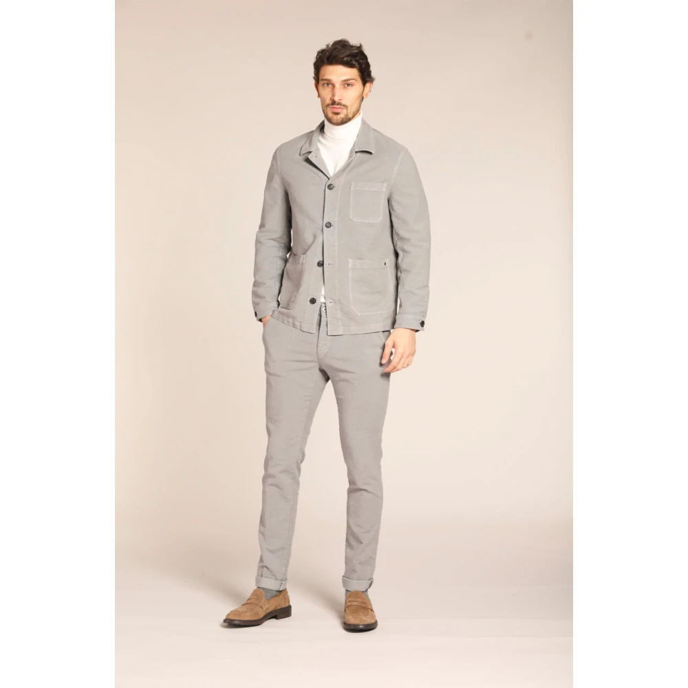 Mason's Slim Fit Katoenen Field Jacket Gray Heren