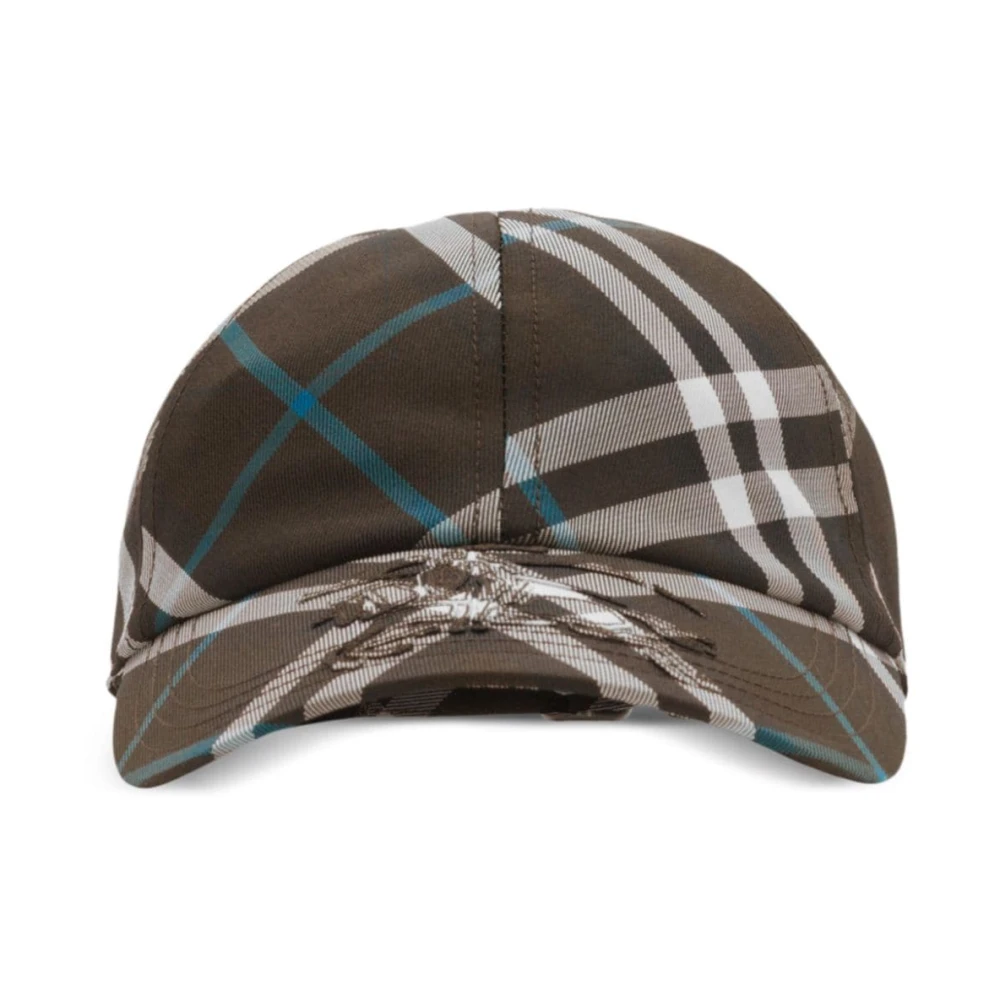 Burberry Check Baseball Cap met Equestrian Knight Patch Multicolor Heren