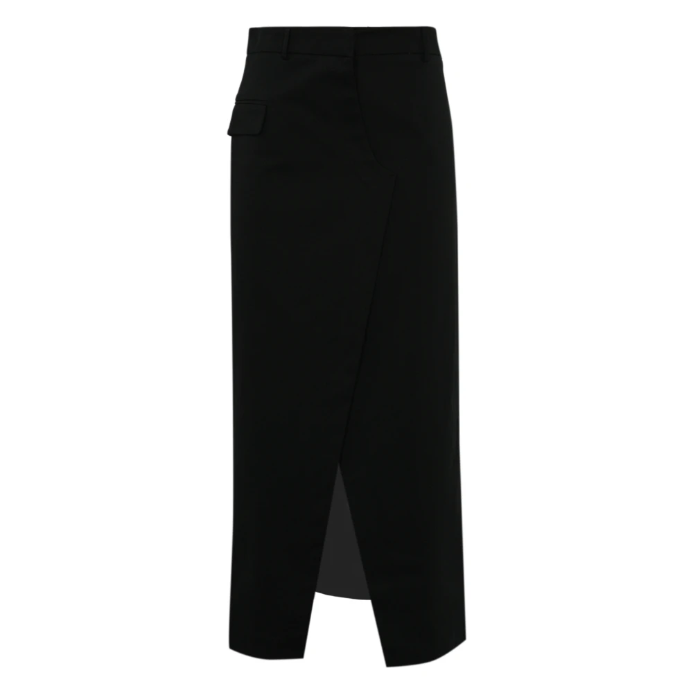 Liviana Conti Zwarte katoenen overslagrok Black Dames