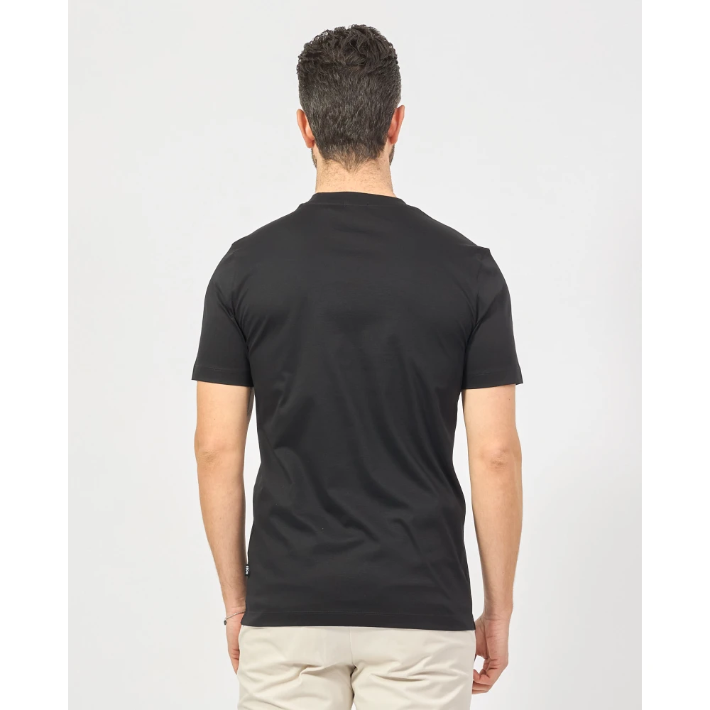 Hugo Boss Zwart Katoenen Ronde Hals T-shirt Black Heren