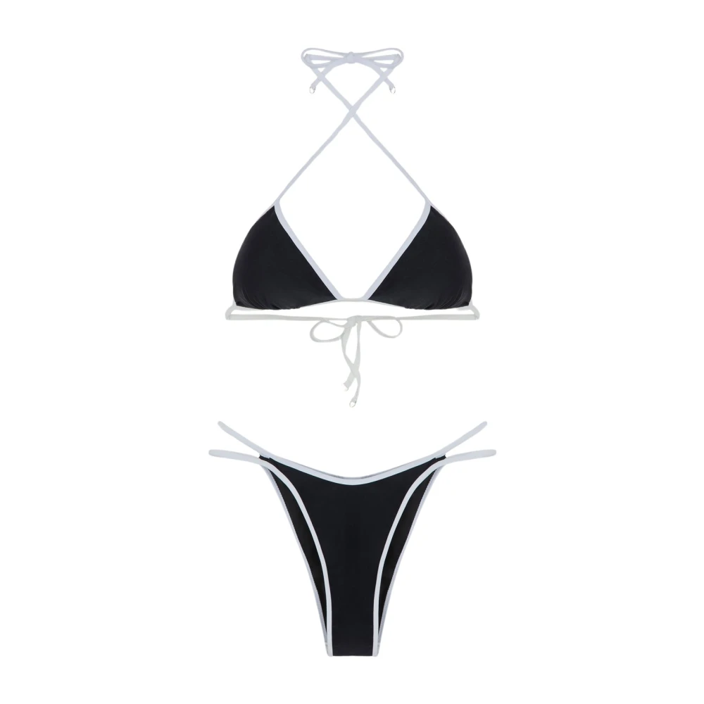 F**k Bikini Triangolo E Slip Fisso Scribble Black Dames