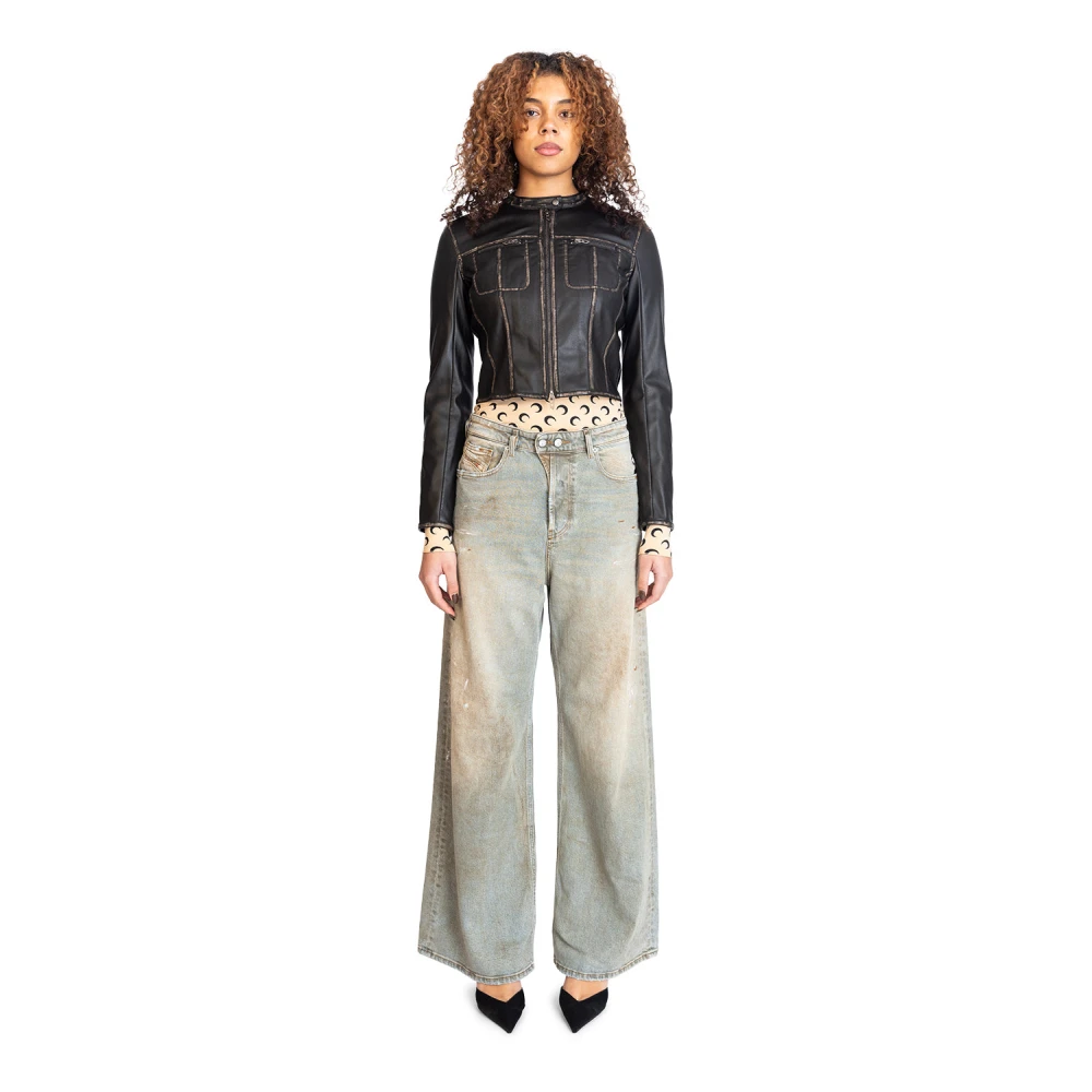 Diesel Zwarte Globe Jas Black Dames