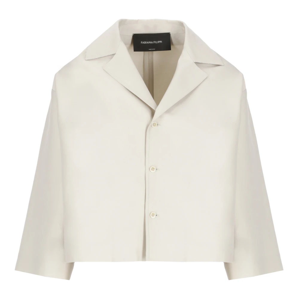 Fabiana Filippi Beige Katoen Zijden Blazer Vrouw Beige Dames