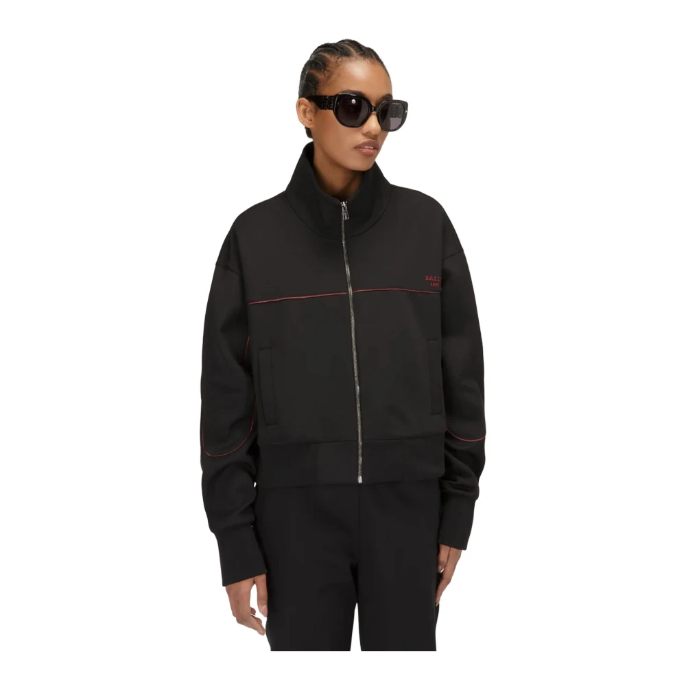 Bally Sweatshirt met rits en logo Black Dames