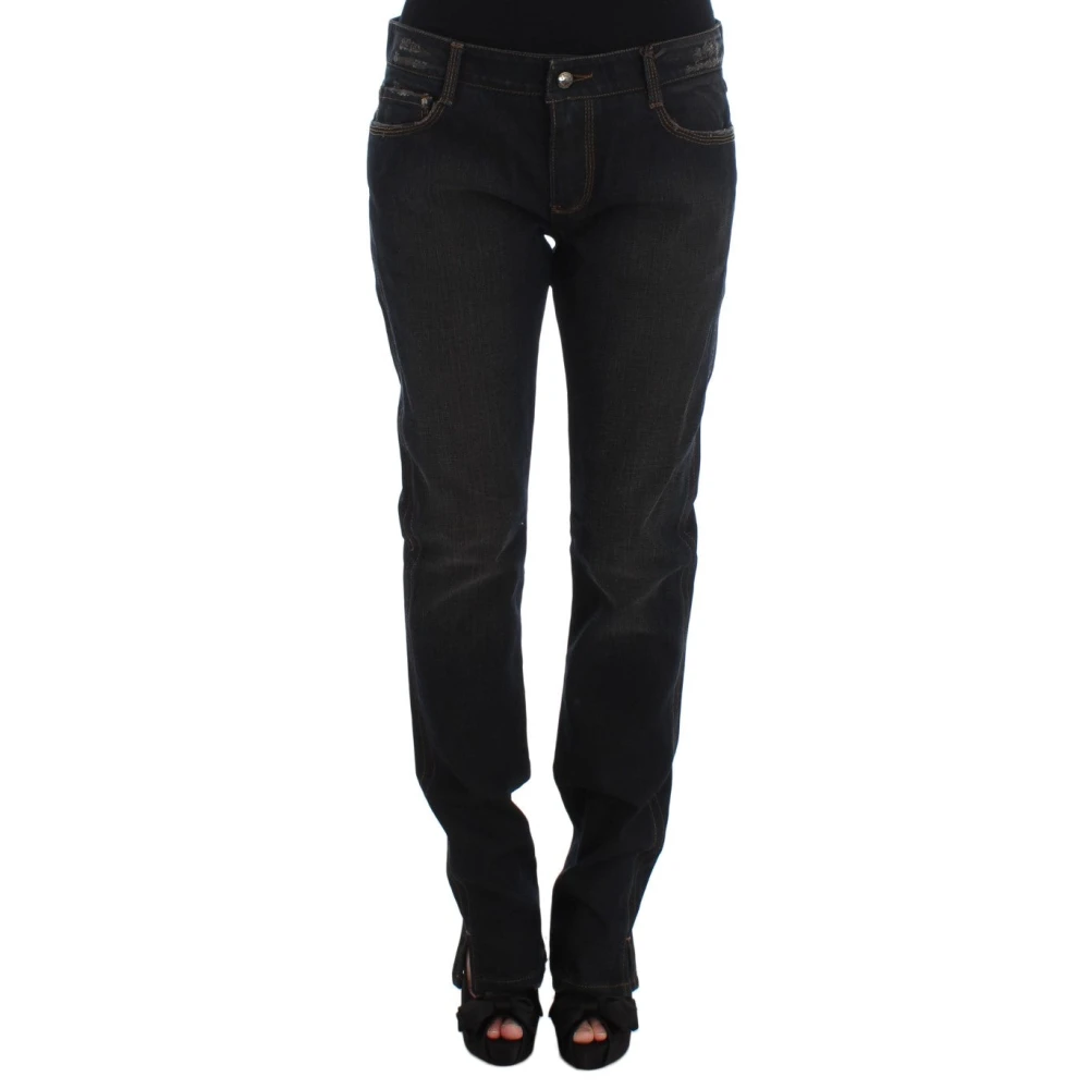 Ermanno Scervino Women's Blue Slim Fit Jeans, M, Chic Boyfriend Jeans