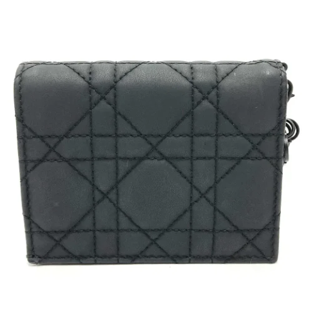 Dior Vintage Pre-owned Leather wallets Black Dames