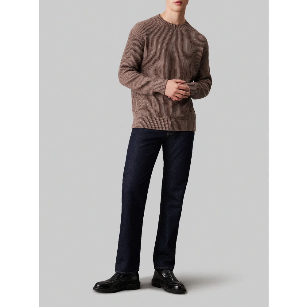 Calvin Klein Relaxed Lineaire Ribtrui Brown Heren