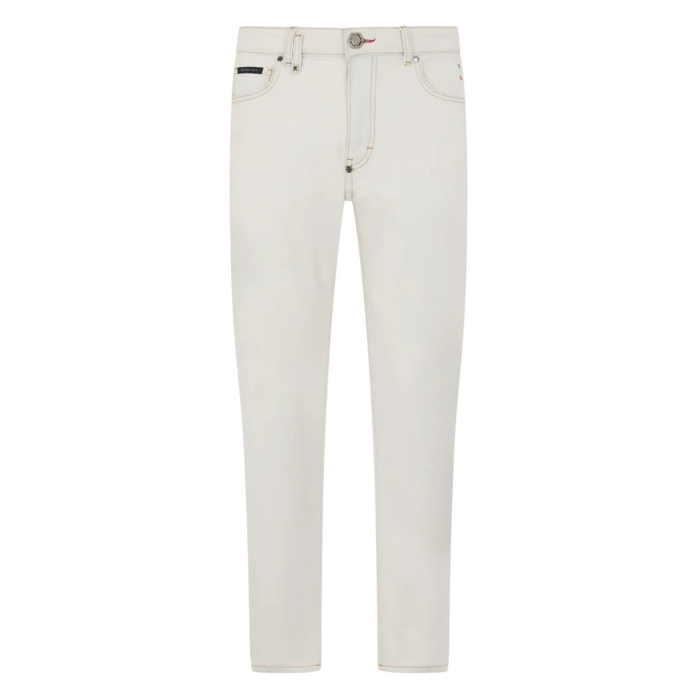 Philipp Plein Men's White Detroit Fit Jeans Basic - Slim Fit Jeans - W33 - Jeans