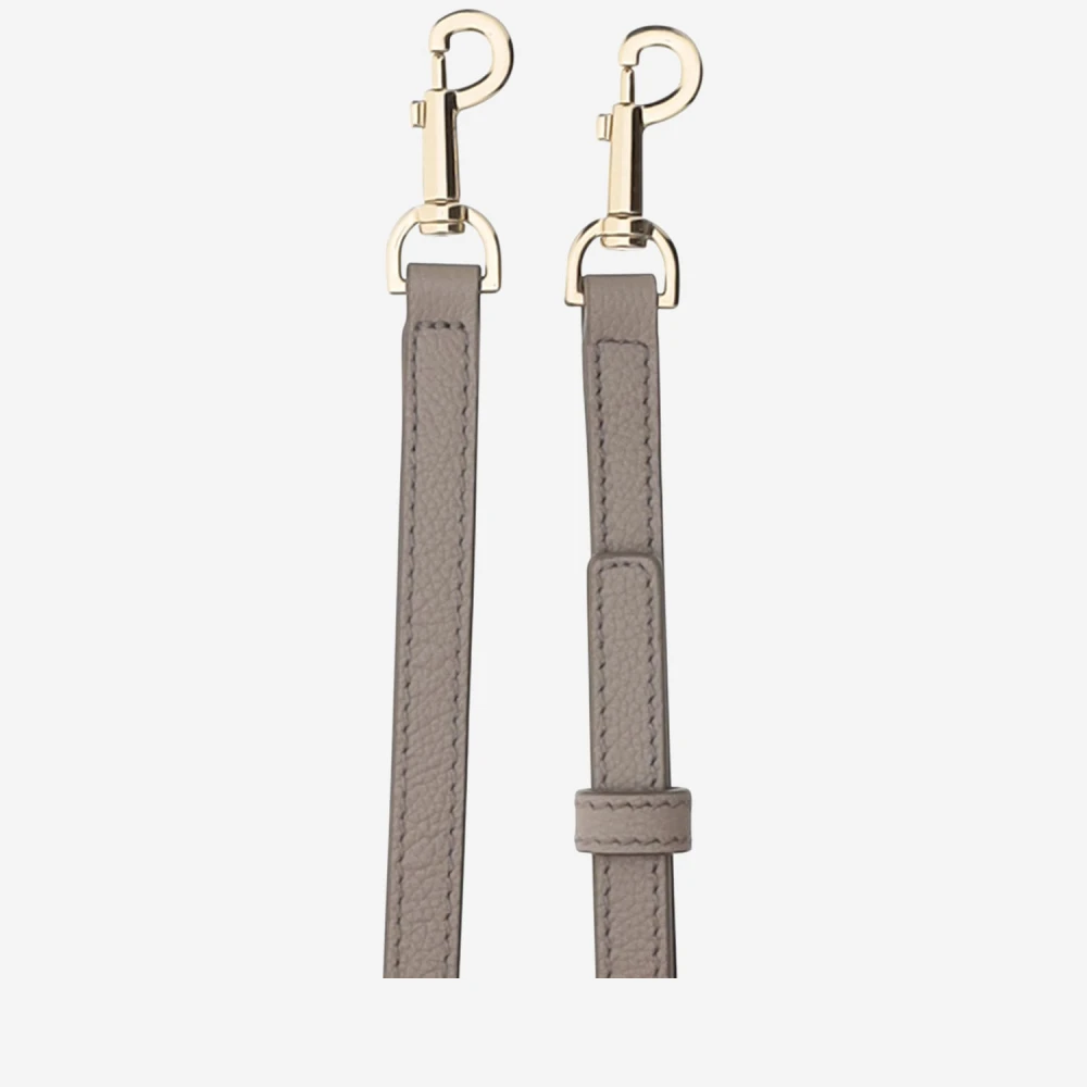 TORY BURCH Leren schoudertas met logo sluiting Beige Dames