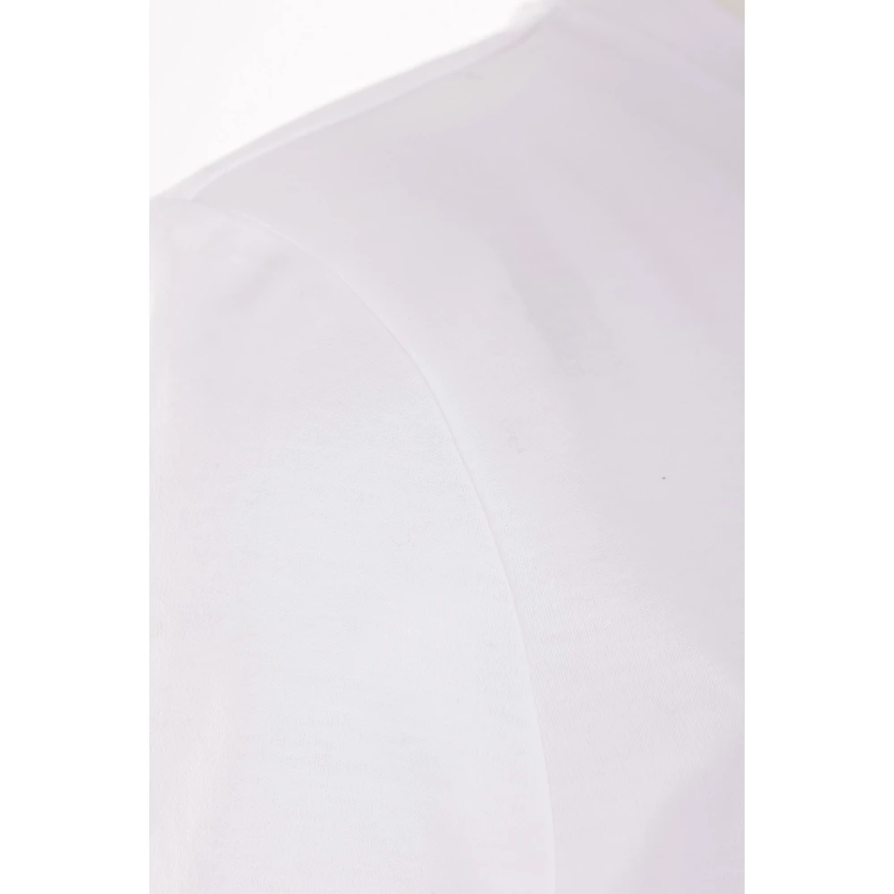 Max Mara Wit Katoenen T-shirt met Tonaal Logo Borduurwerk White Dames