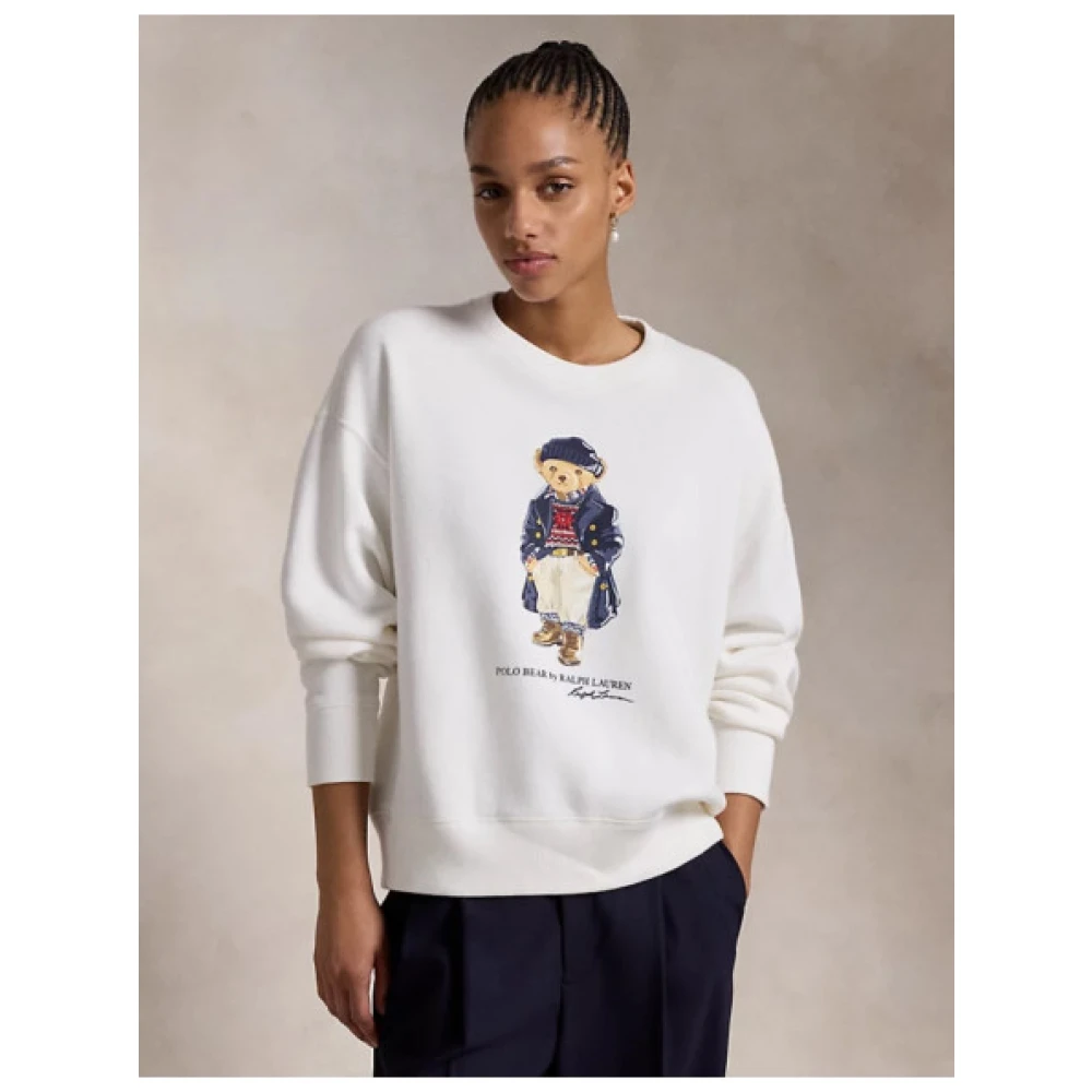 Polo Ralph Lauren Winter Collection Polo Bear Sweatshirt White Dames