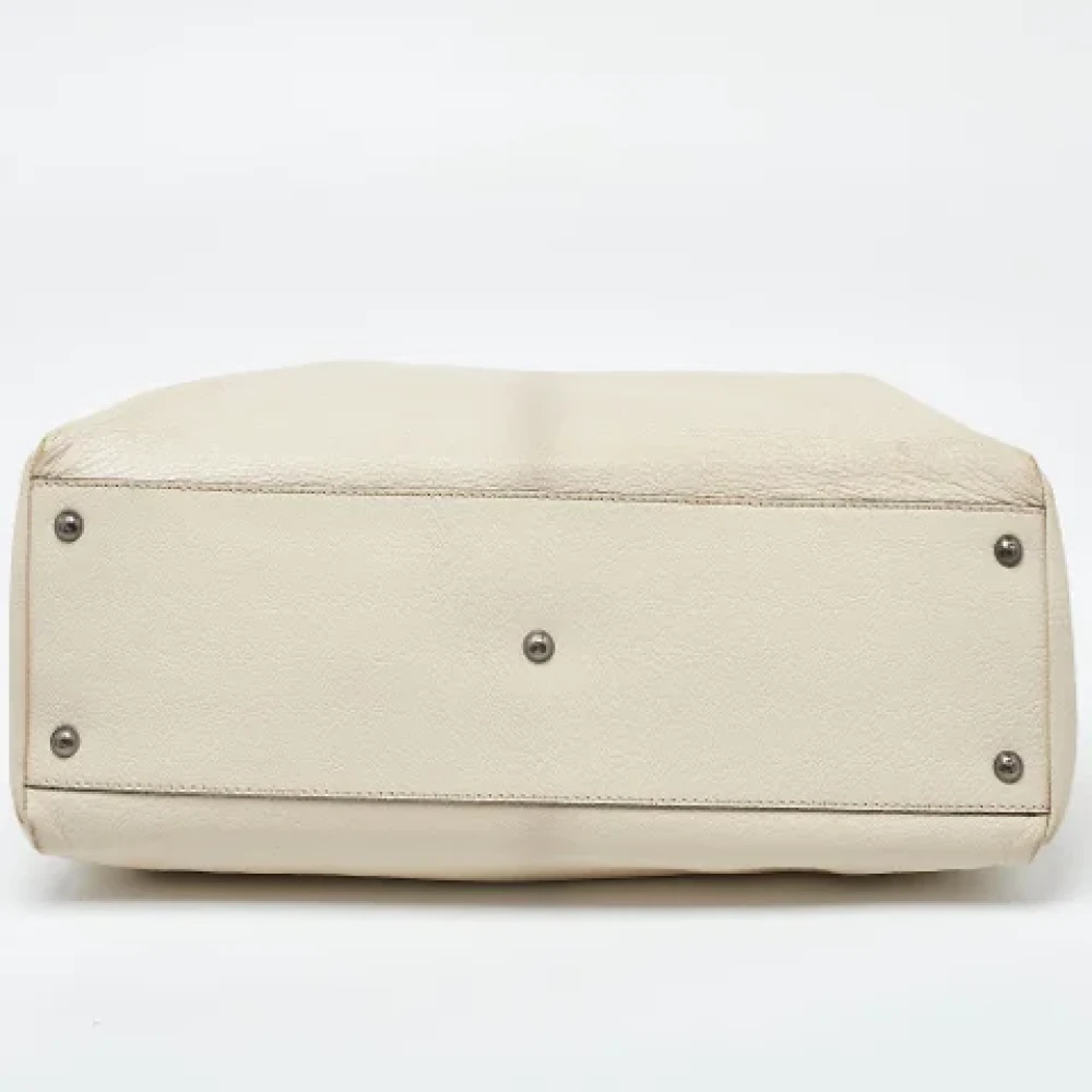 Fendi Vintage Pre-owned Leather handbags Beige Dames