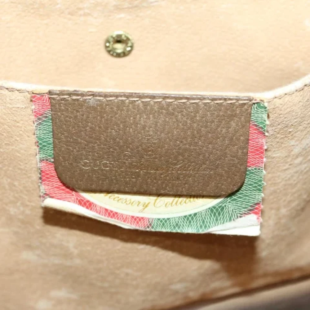 Gucci Vintage Pre-owned Leather clutches Beige Dames