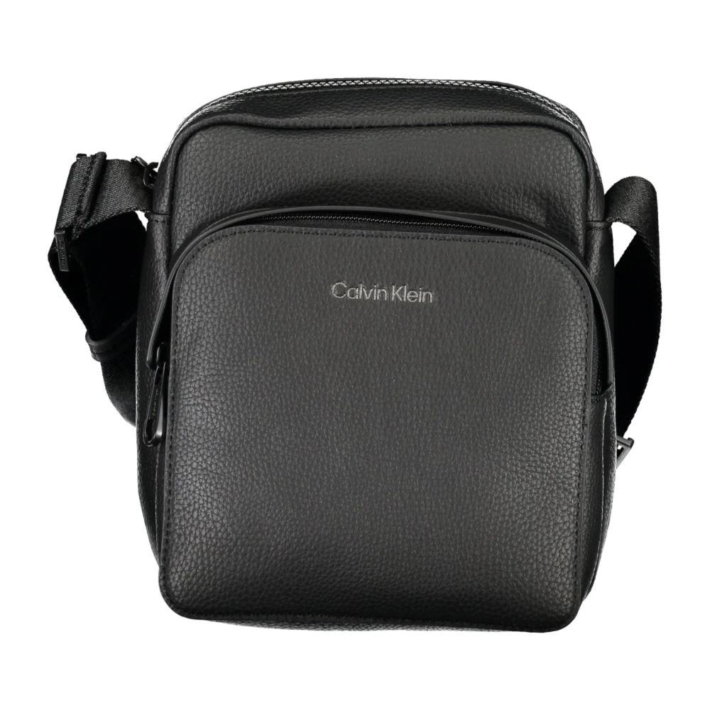 Calvin Klein Zwarte Heren Schoudertas Contrast Details Black Heren