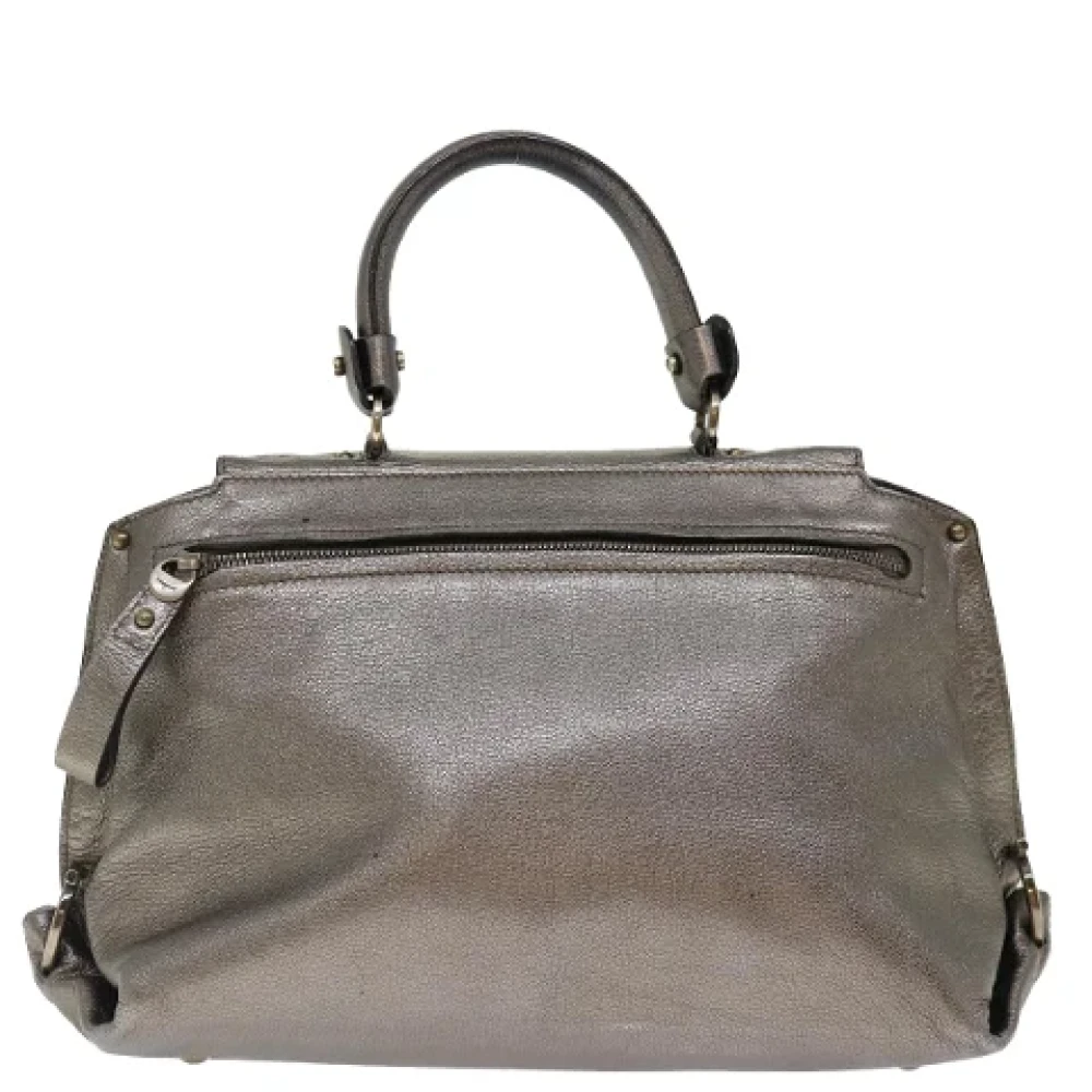 Salvatore Ferragamo Pre-owned Leather handbags Gray Dames