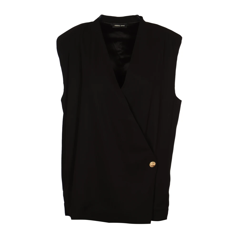 Anine Bing Moderne Klassieke Mouwloze Vest Black Dames