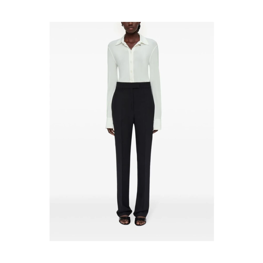 Salvatore Ferragamo Zwarte wollen taps toelopende broek Black Dames