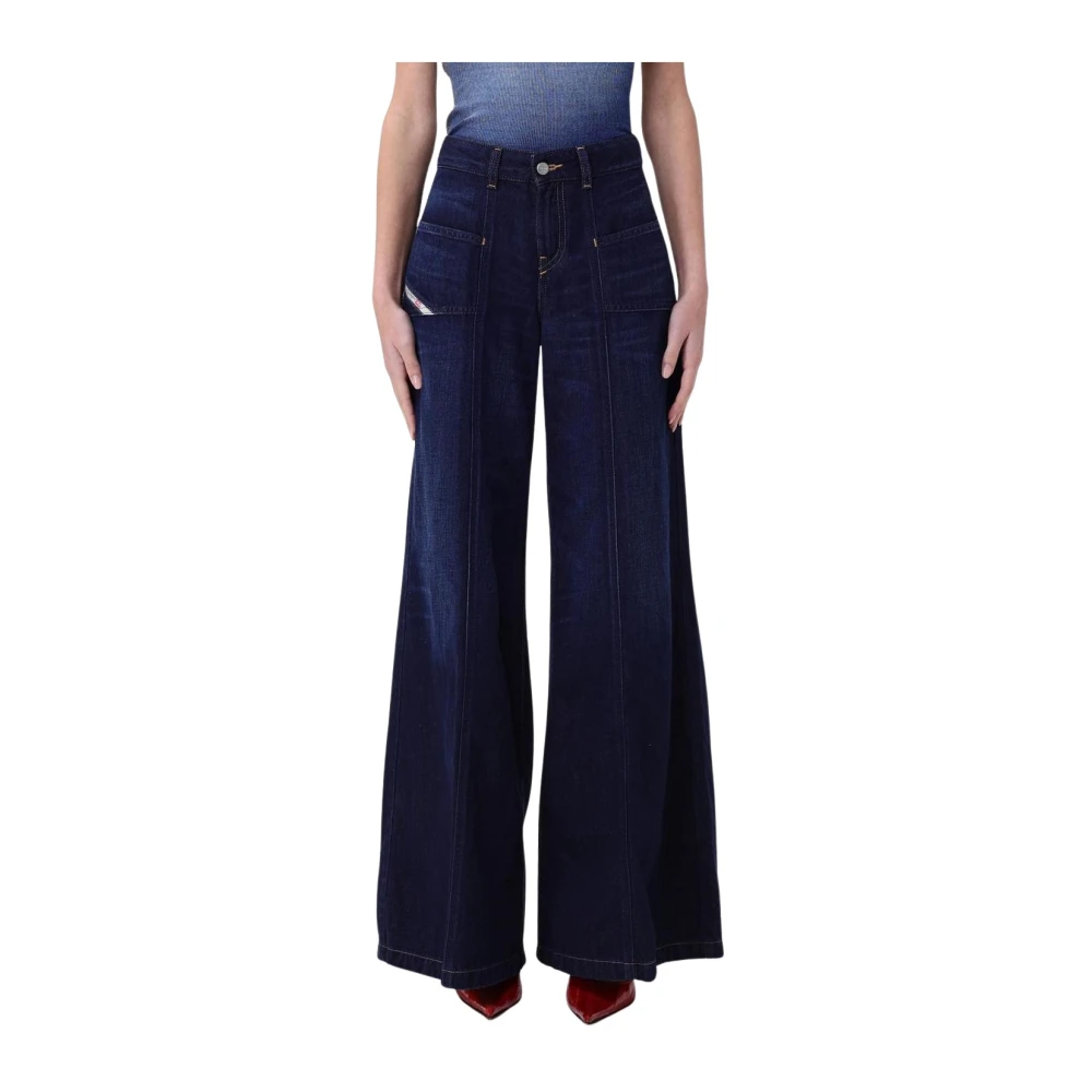 Diesel Women's Blue Wide Leg Denim Jeans For W27