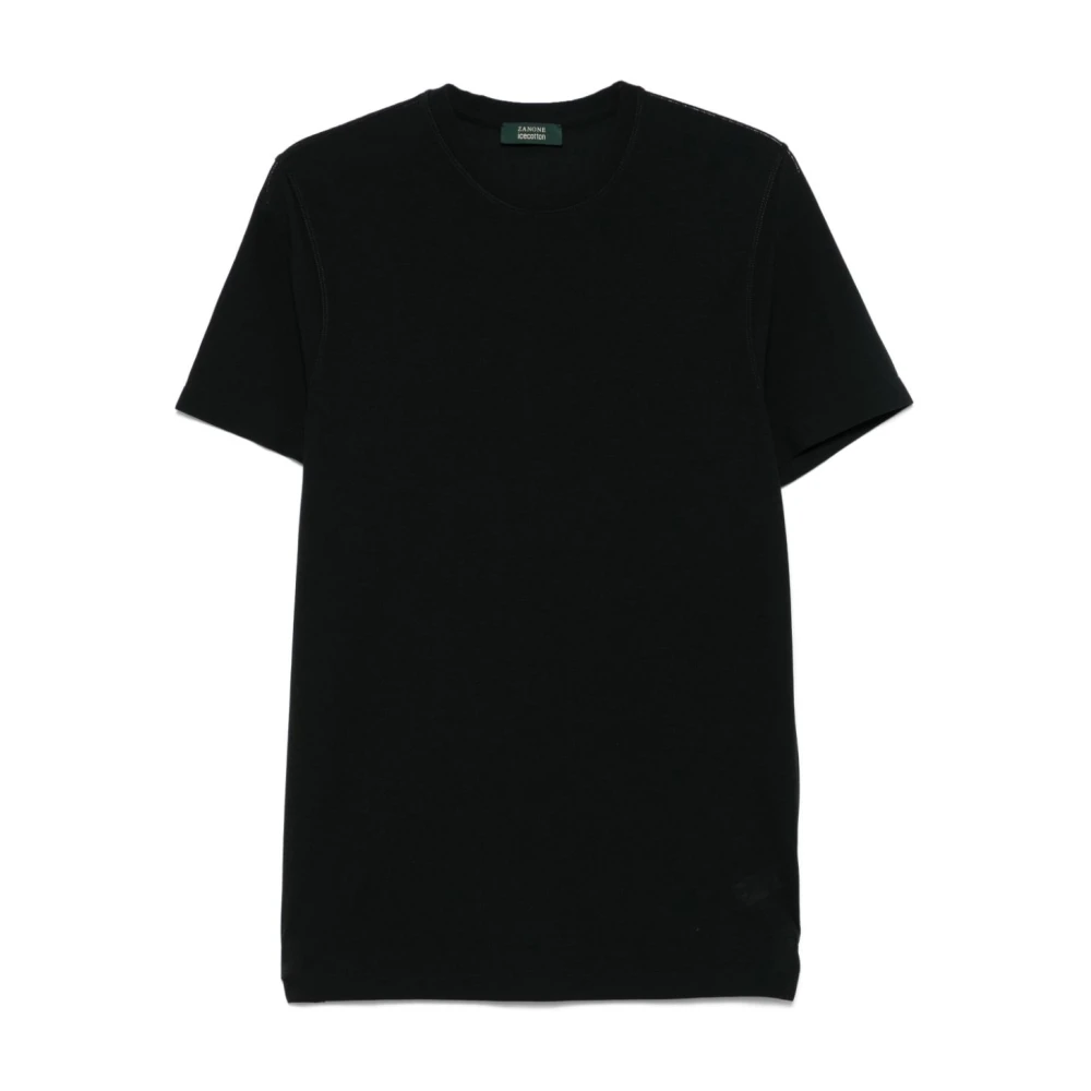 Zanone Mannelijk Zwart Slim-Fit Icecotton T-Shirt,Ice Cotton T-Shirt