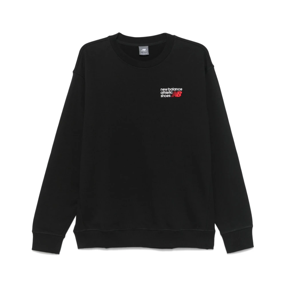 New Balance Zwarte Crew Neck Sweater Black Heren