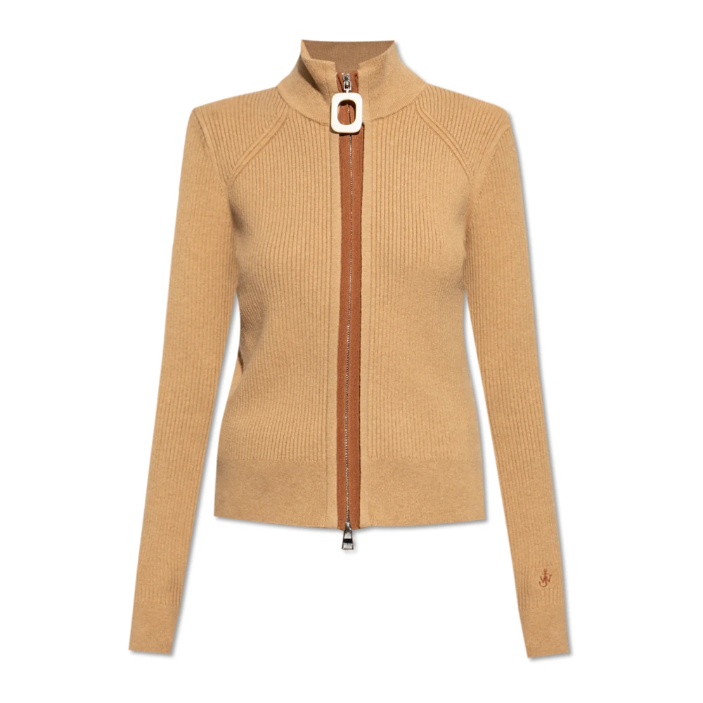 JW Anderson Ritssluiting Gebreide Vest Beige Dames